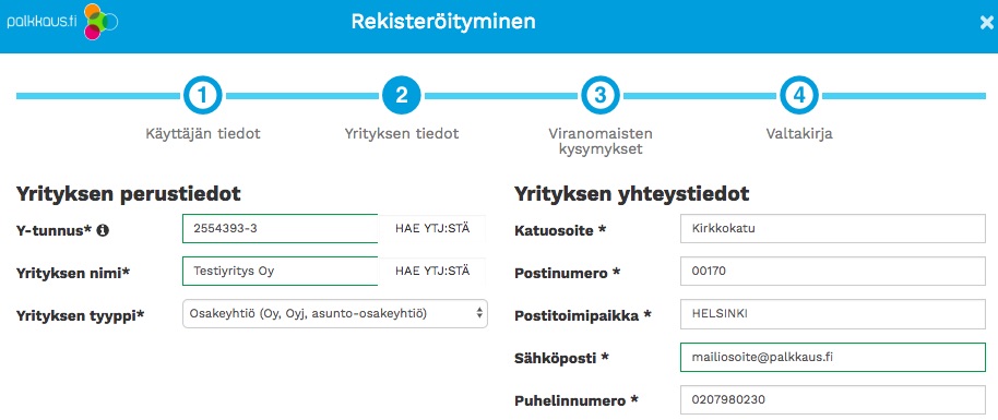 Uuden tunnuksen tekeminen